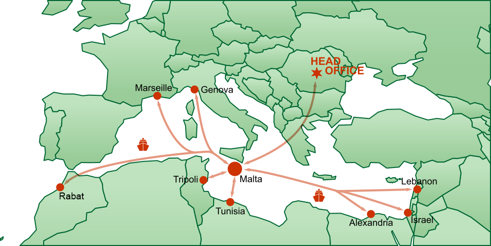 Short sea transport routes by Frog Express